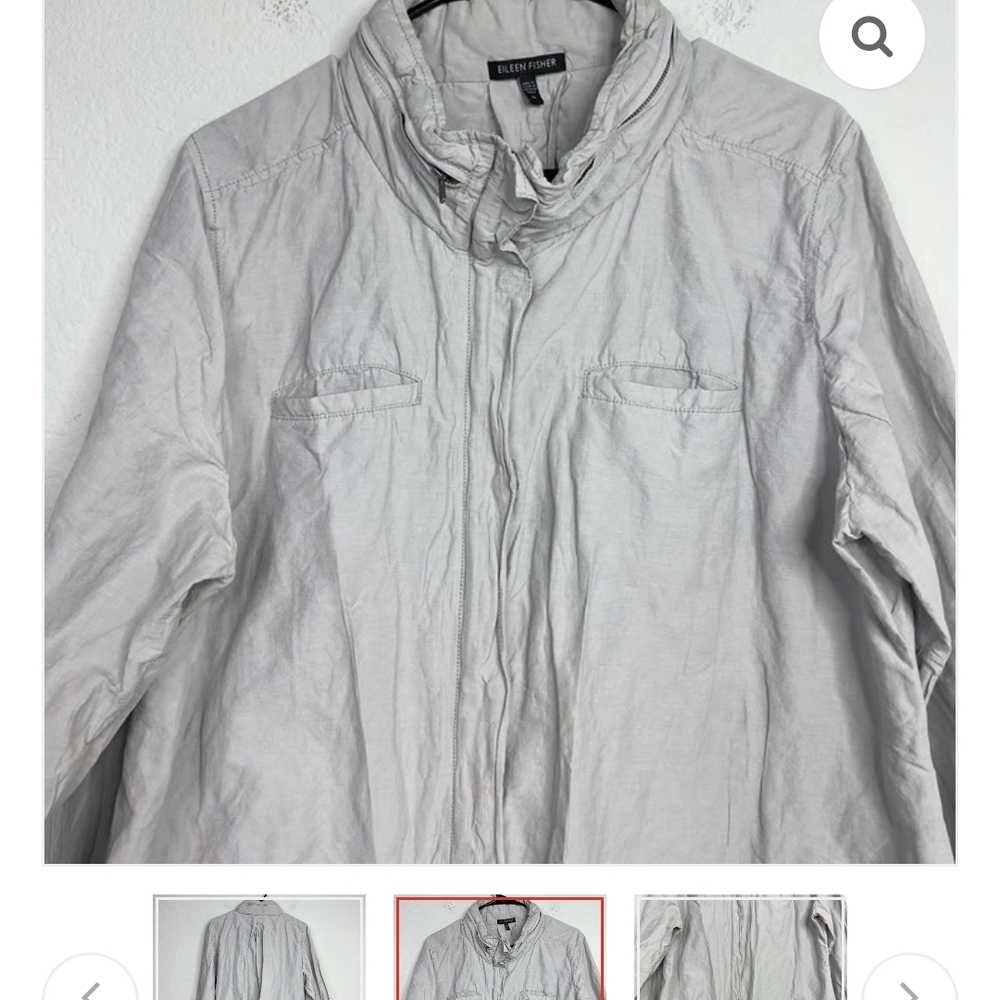 Eileen Fisher Light Gray Jacket Size MEDIUM (MEDIUM TAG REMOVED)